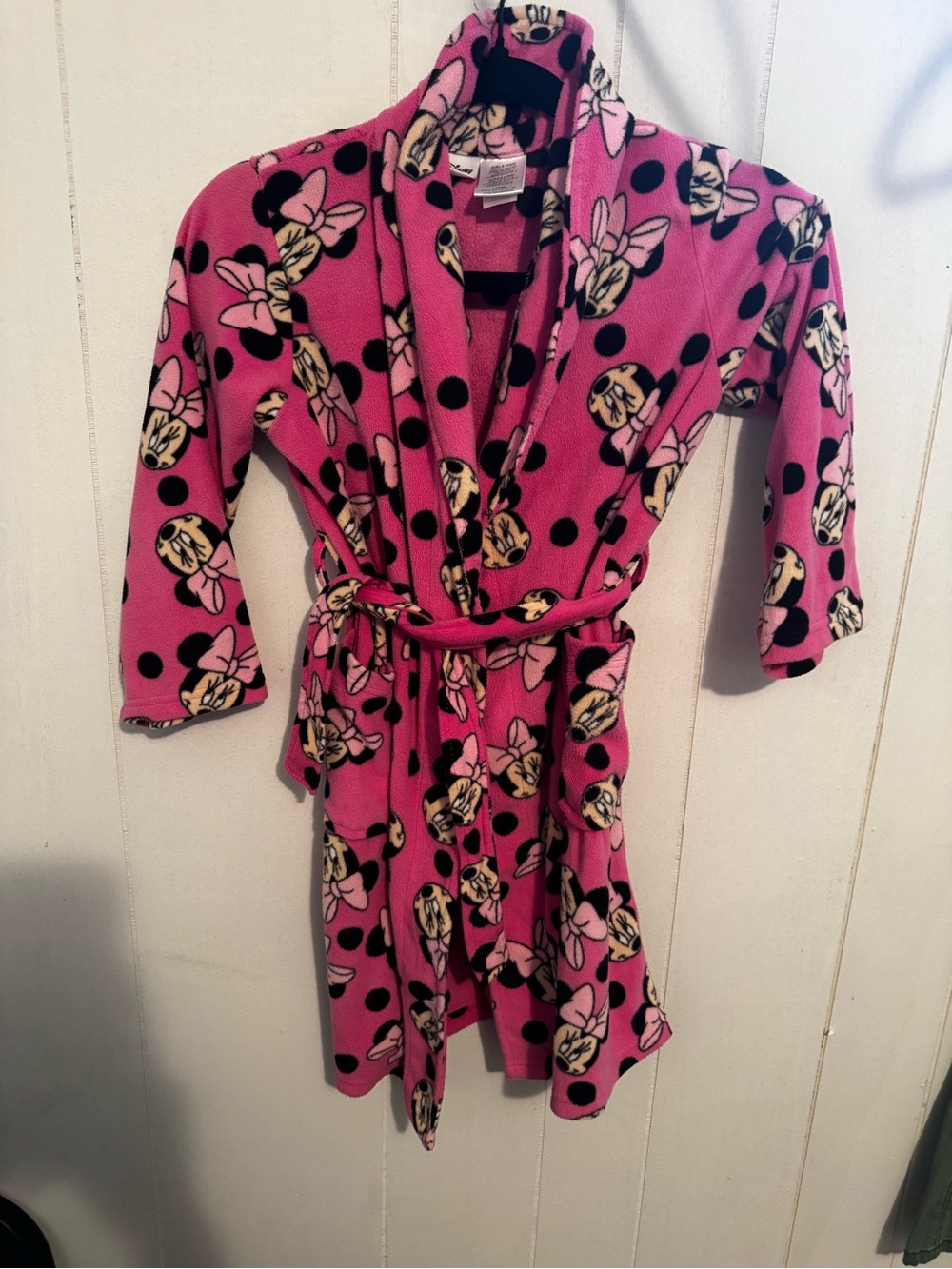 Disney Pink and Black Minnie Mouse Fleece Robe